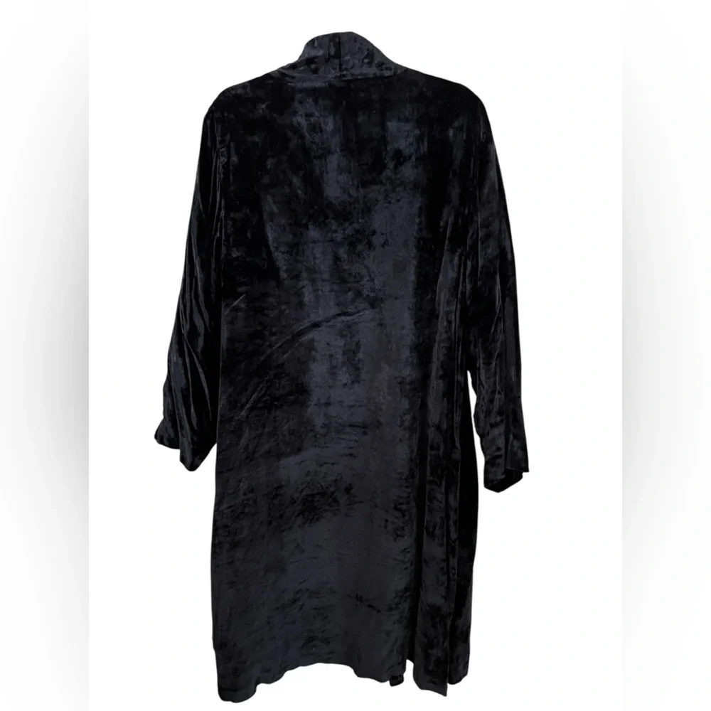 April Cornell Velvet Bead-Embroidered Open-Front Coat - Picture 3 of 6